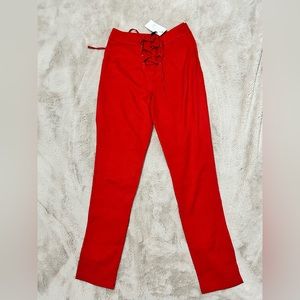 Red long soft pants